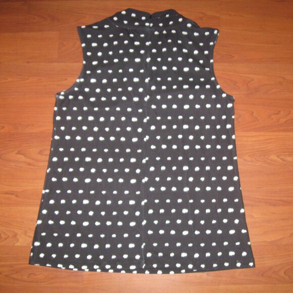 BROOKE SHIELDS TIMELESS Black & White Dot S Keyhole Knot Neck Top Blouse - Picture 5 of 5
